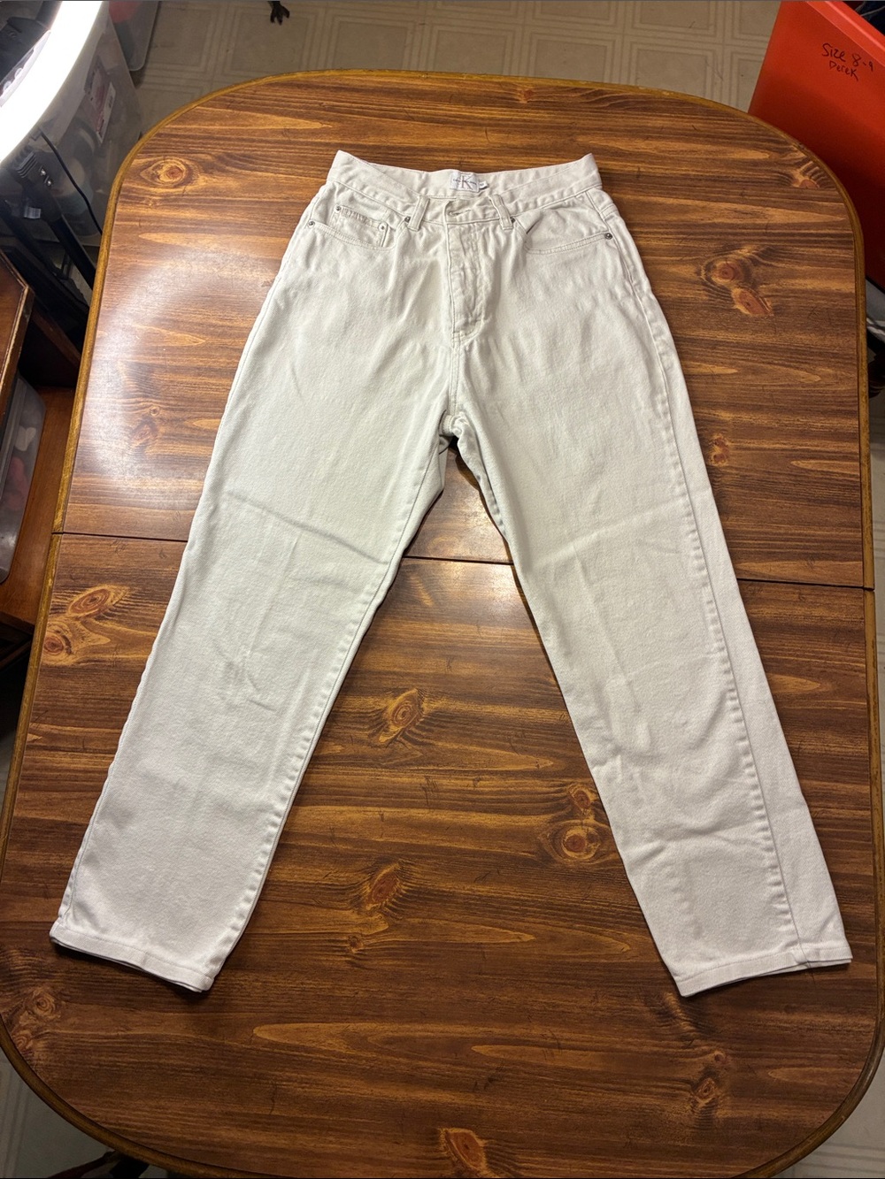 Vintage Calvin Klein Mom Jeans Off-White Straight high Waist 10